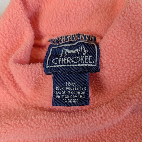 4/$15 18M Cherokee Fleece Pullover Sweater Pink Coral Mockneck Turtleneck Warm - Picture 3 of 5